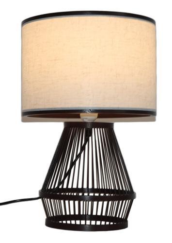 Bamboo & Linen Table Lamp - Natural / Black