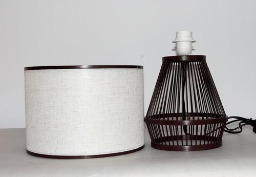 Bamboo & Linen Table Lamp - Natural / Black