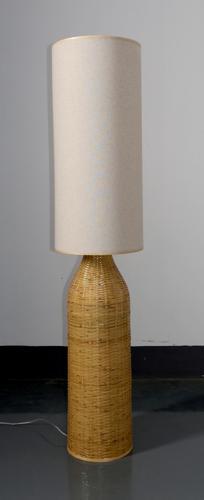 Bamboo & Linen Floor Lamp - Natural - 300 X 1360