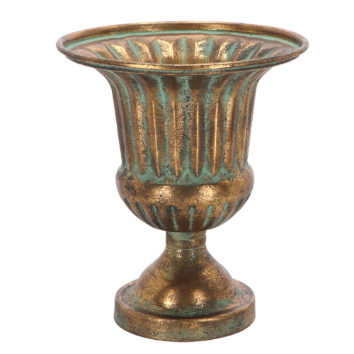 French Urn - Aged Metal 24cm (Set of 2)