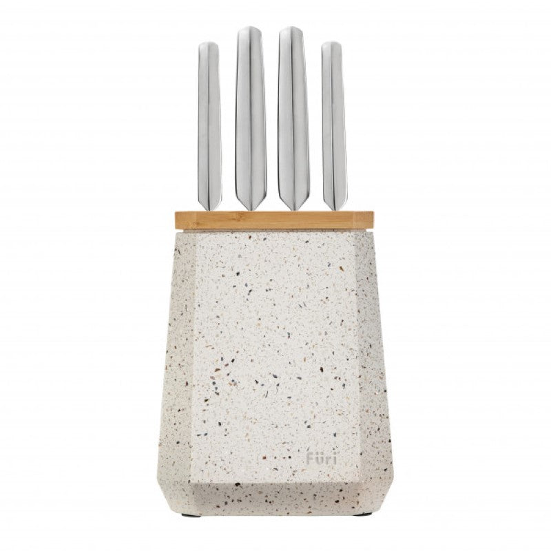 Furi - Stone Knife Block Azure Terazzo Set 5 Piece