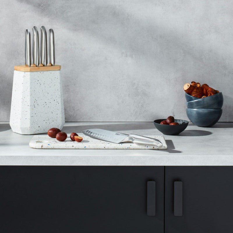 Furi - Stone Knife Block Azure Terazzo Set 5 Piece