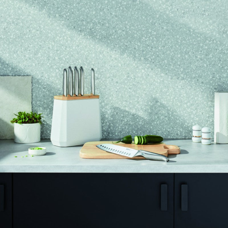 Furi - Stone Knife Block Snow Terazzo Set 7 Piece