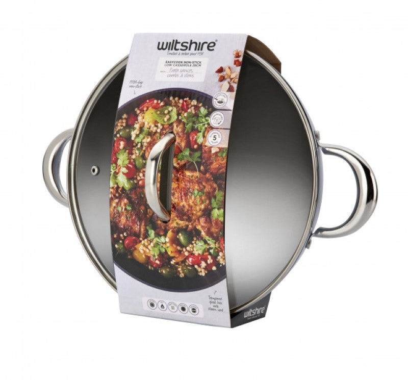 Wiltshire - Easycook Blue Non-stick Casserole 28cm with glass lid