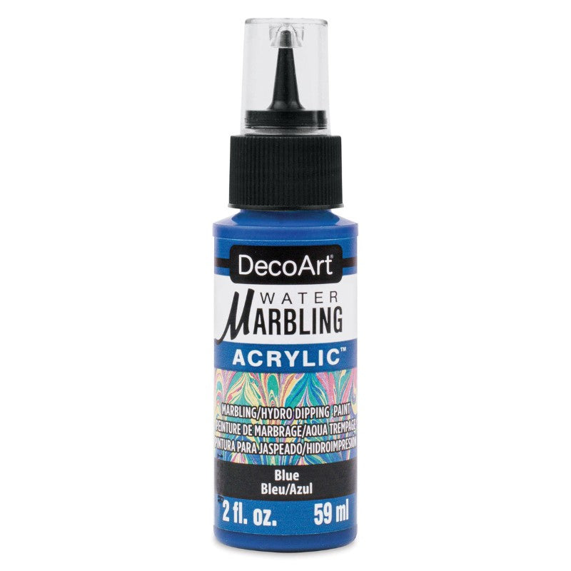 DecoArt Water-Marbling Paint in vibrant blue, perfect for creating unique patterns on water for art and DIY projects.
