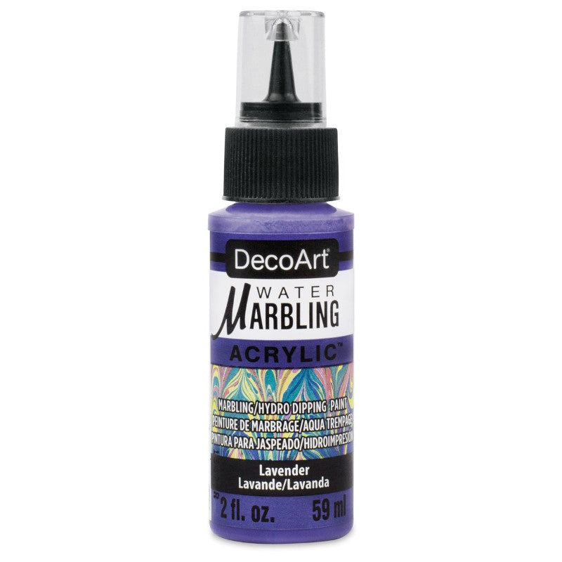 Decoart Lavender water marbling paint, 59ml, perfect for creating unique designs on various surfaces.