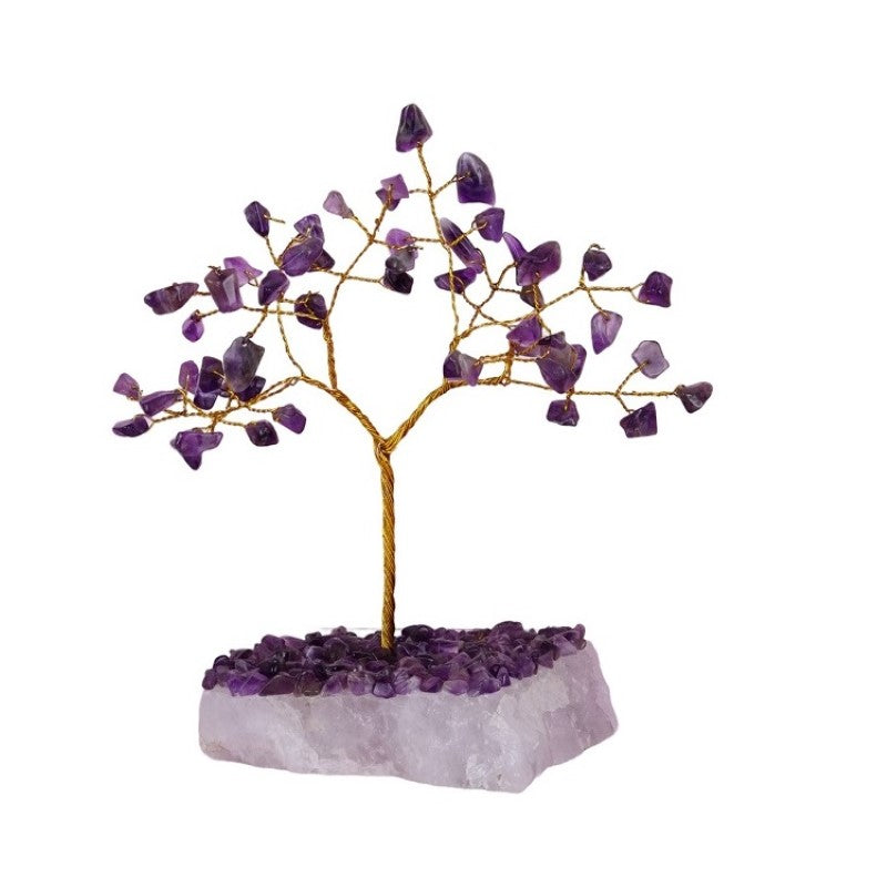 Amethyst Tree Stone Base with Gem Chips