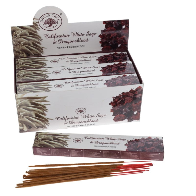 Green Tree Californian White Sage & Dragons Blood 15gm - Set of 12