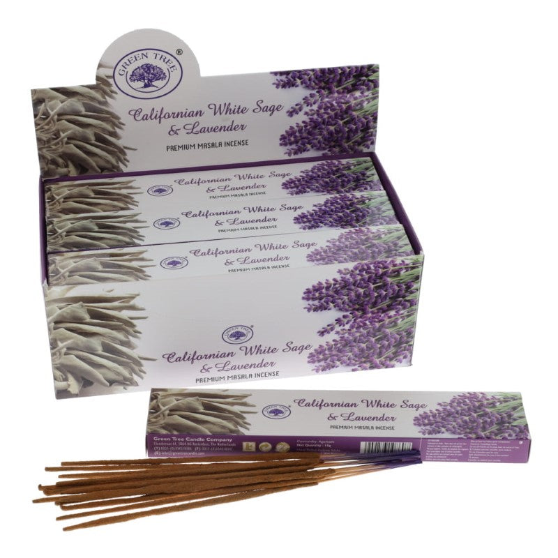 Green Tree Californian White Sage & Lavender Incense 15gm - Set of 12