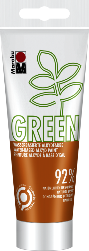Vibrant 100ml orange water-based alkyd paint by Marabu, eco-friendly and versatile for artists and DIY projects.