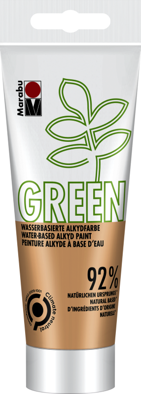 Marabu Green 100ml Apricot Water-Based Alkyd Paint, eco-friendly, vibrant color for canvas and crafts.