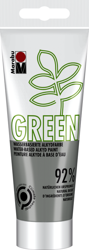 Eco-friendly Marabu Green water-based alkyd paint, 100ml in Stone Grey, perfect for artists and sustainable projects.