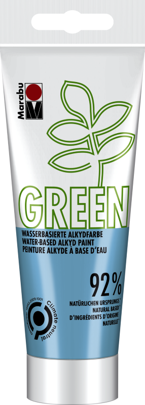Marabu Green Water-Based Alkyd Paint in Pastel Blue, 100ml, eco-friendly and perfect for various art and craft projects.