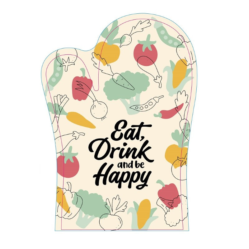 Eat, Drink and be Happy Oven Glove