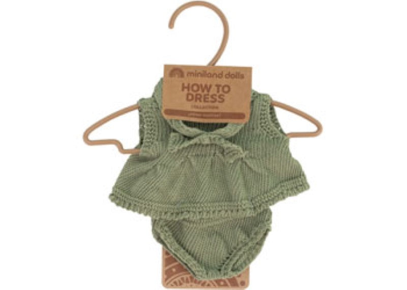 Miniland - Knitted Doll Outfit 21cm - Dress & Headband