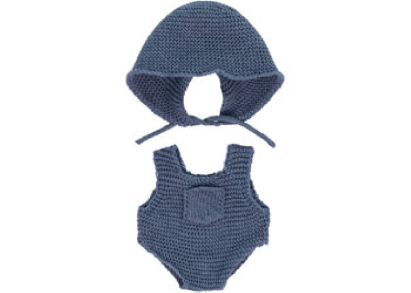Miniland - Knitted Doll Outfit 21cm - Rompers & Hood