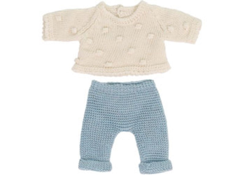 Miniland - Knitted Doll Outfit 21cm - Sweater & Trousers