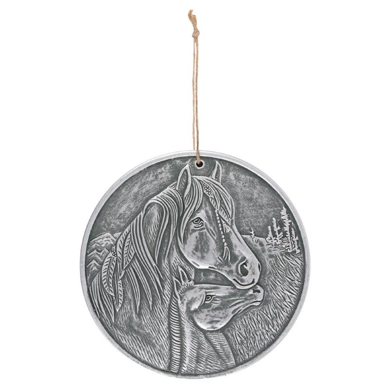 Apache Silver Terracotta Plaque by Lisa Parker