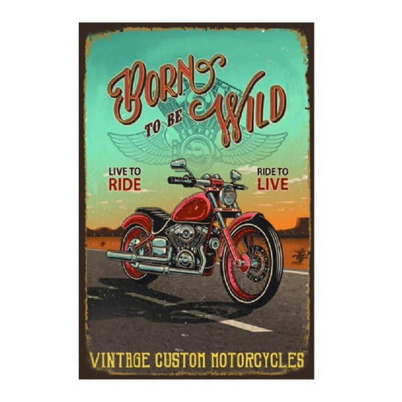 Born To Ride Raised Metal Wall Art