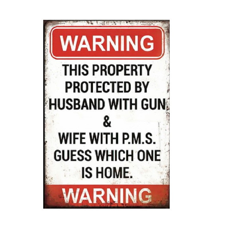 Warning Metal Wall Art