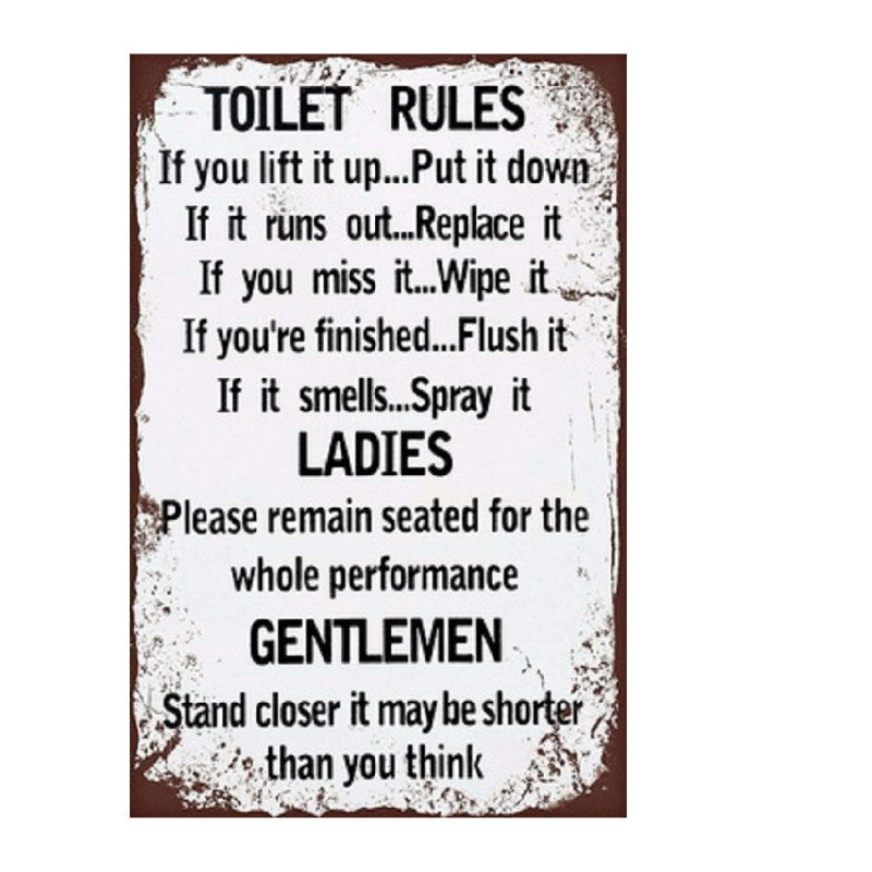 Toilet Rules Metal Wall Art