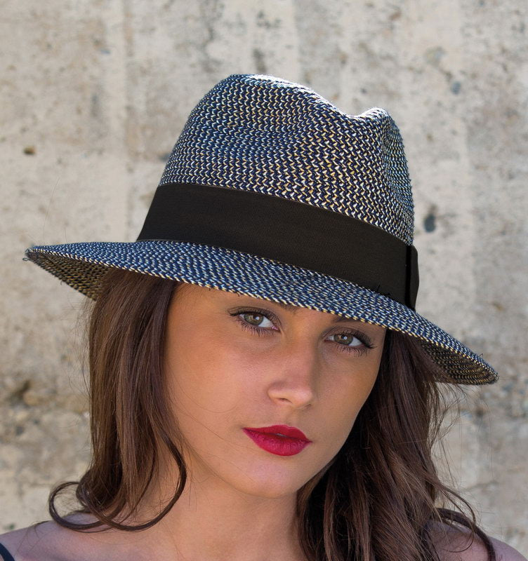 Contemporary Fedora - Unisex Hat - Medium (Navy)