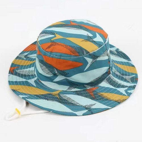 Kids Multi Fish Wide Brim Hat 54CM - Set of 2
