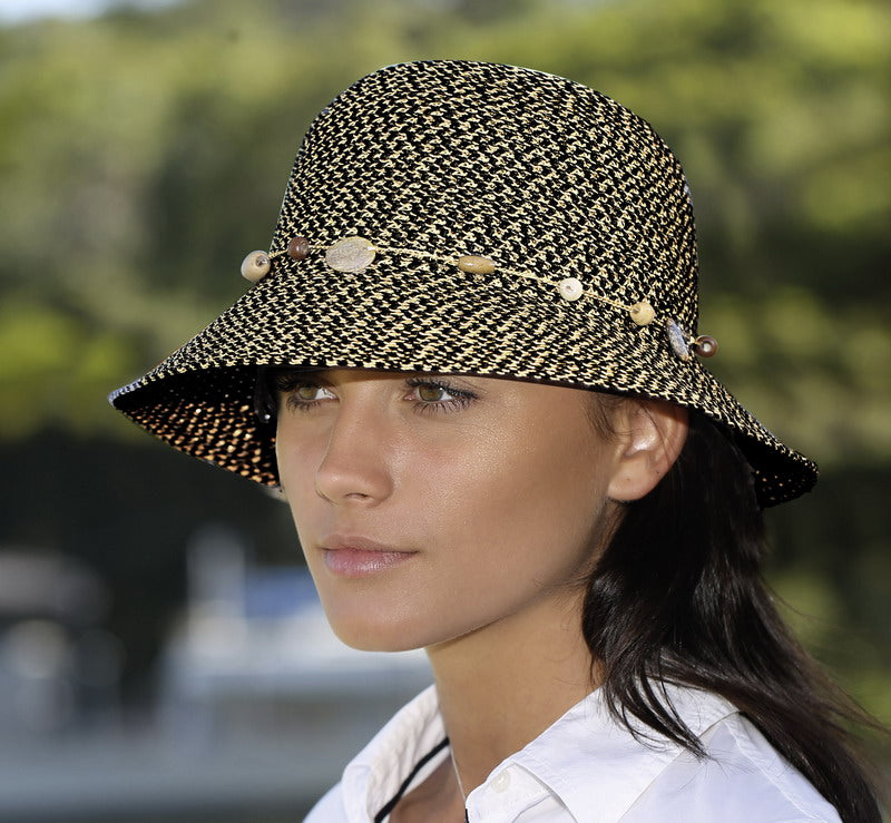 Sun Hat/Sunhat - Bohemian Bucket Style - Navy