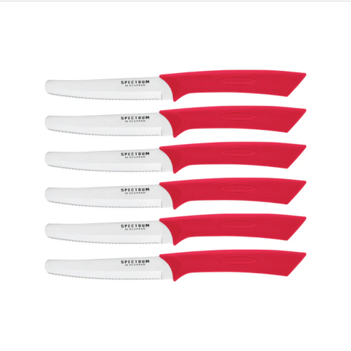 Steak Knife Set - SCANPAN Spectrum 10cm Red (Set of 6)