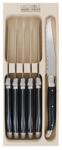 Steak Knife Set - ANDRE VERDIER Black (6 Piece)