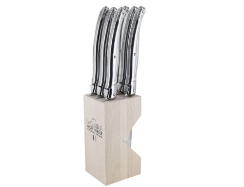 Steak Knife Set in Block - ANDRE VERDIER SS (6 Piece)