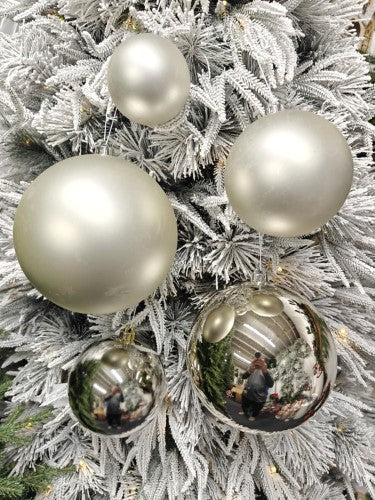 Tree Ornament - Xmas Bauble Ball 15cm (Champagne Matte)