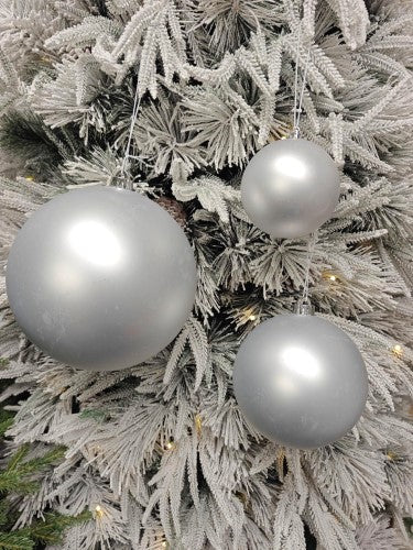 Tree Ornament - Xmas Bauble Ball 20cm (Silver Matte)