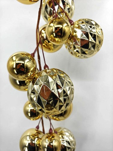 Christmas Baubles Garland - 200cm (Texture Gold)