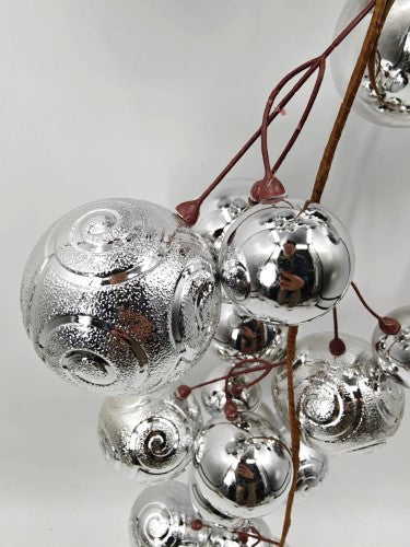 Christmas Baubles Garland - 200cm (Silver Texture)