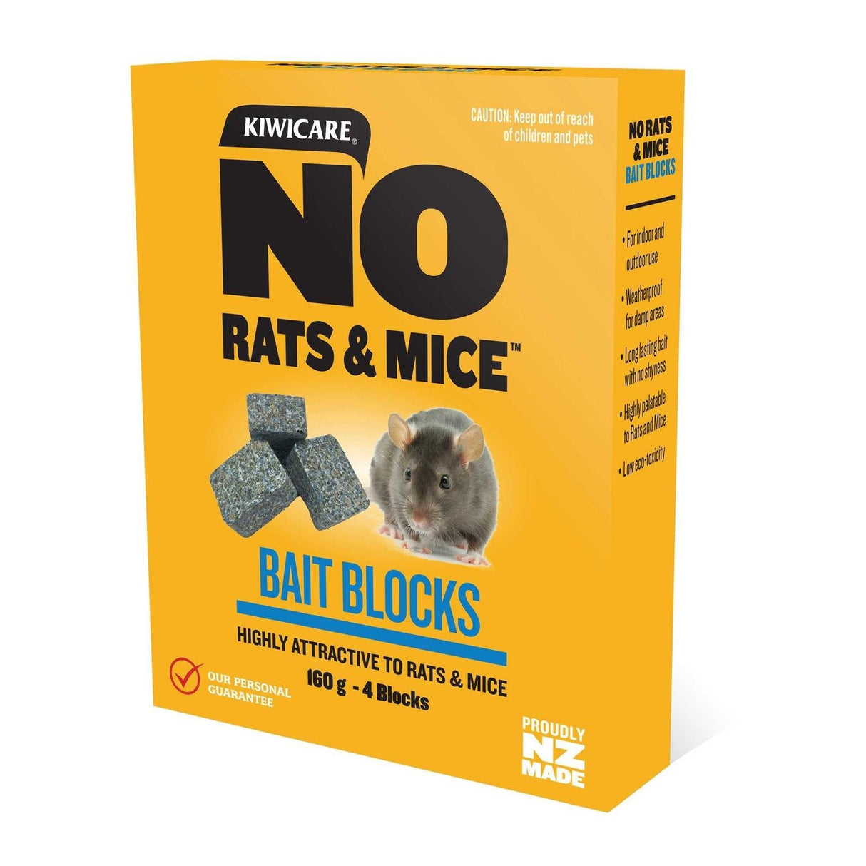 NO Rats and Mice Weatherproof Blocks - Kiwicare 160g (4 blocks)