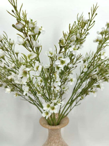 Artificial Wax Flower Spray (White)