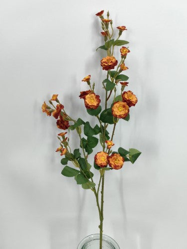 Artificial Mini Wild Rose Spray (Orange)
