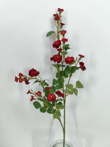 Artificial Mini Wild Rose Spray (Red)