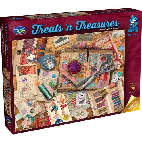 Jigsaw Puzzle - Treats N Treasures S4 Vintage Fabric & Notions (1000pcs)