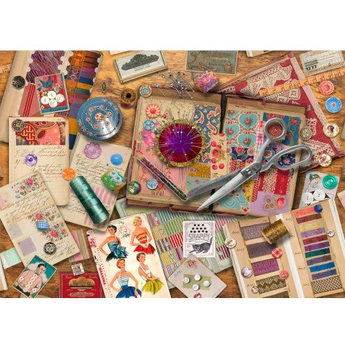 Jigsaw Puzzle - Treats N Treasures S4 Vintage Fabric & Notions (1000pcs)