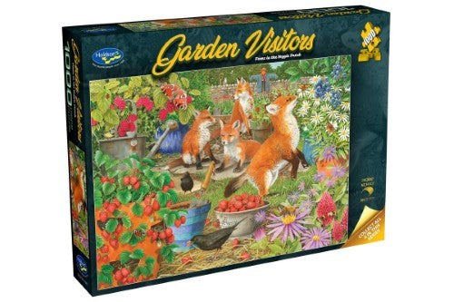Jigsaw Puzzle - Garden Visitors Foxes in the Veggie Patch (1000pcs)