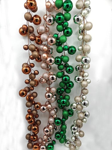 Garland - Mixed Christmas Bauble Ball 200cm (Green)