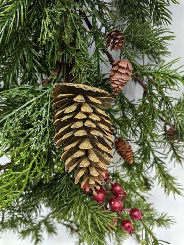 Artificial Deluxe Juniper Pine Garland with Pinecones & Berries (180cm)