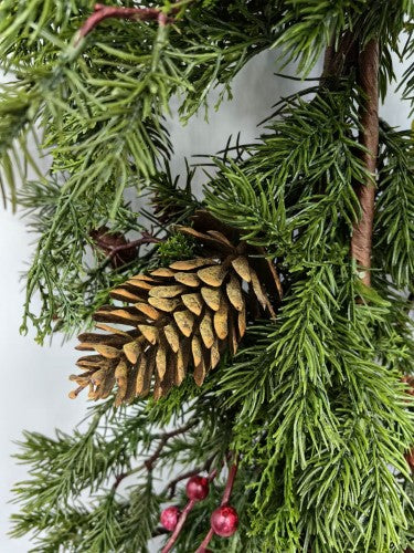 Artificial Deluxe Juniper Pine Garland with Pinecones & Berries (180cm)