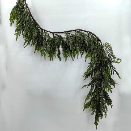 Artificial Real Touch Mixed Cedar & Norfolk Pine Garland (180cm)