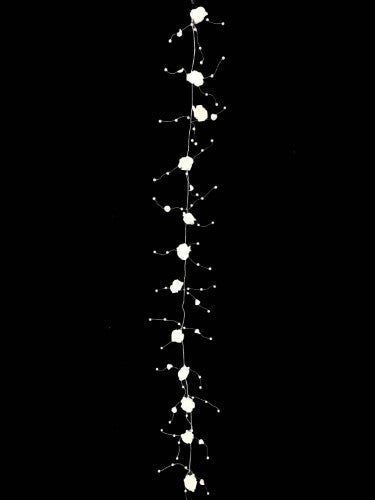 Pearl Garland with Form Flower - 150cm (White)