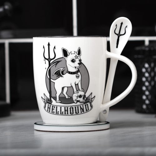 Ceramic Mug & Spoon Set - Alchemy Hellhound (390ml)