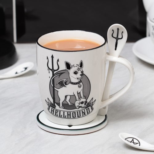 Ceramic Mug & Spoon Set - Alchemy Hellhound (390ml)