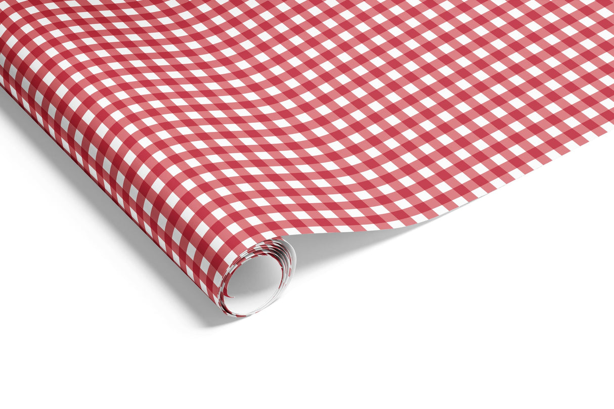 Gingham Check on Matte Wrap Red